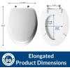 imageMayfair Padded Toilet Seat with Chrome Hinges Soft Vinyl over Wood Core Seat Made in USA Elongated WhiteElongated