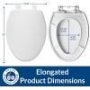 imageMayfair Preston Easy to Clean Single Hinge Toilet Seat Modern Slow Close Plastic Toilet Seat Made in USA Elongated WhiteElongated