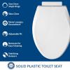 imageMayfair Preston Easy to Clean Single Hinge Toilet Seat Modern Slow Close Plastic Toilet Seat Made in USA Elongated WhiteElongated