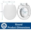 imageMayfair Preston Easy to Clean Single Hinge Toilet Seat Modern Slow Close Plastic Toilet Seat Made in USA Elongated WhiteRound
