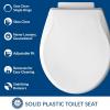 imageMayfair Preston Easy to Clean Single Hinge Toilet Seat Modern Slow Close Plastic Toilet Seat Made in USA Elongated WhiteRound