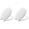 imageBemis 1500EC Durable Wood Toilet Seat with Easy Clean Hinges Made in USA Elongated White1 Seat Pack of 2