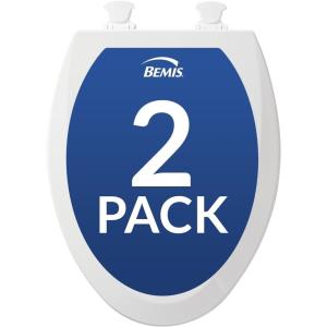 imageBemis 1500EC Durable Wood Toilet Seat with Easy Clean Hinges Made in USA Elongated White2 Seats