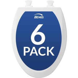 imageBemis 1500EC Durable Wood Toilet Seat with Easy Clean Hinges Made in USA Elongated White6 Seats