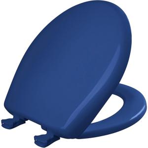 imageBemis Classic Colors Slow Close Toilet Seat Easy Clean Hinges and Durable Plastic Seat Made in USA Elongated BlackColonial Blue