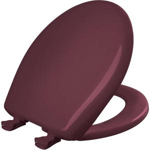 imageBemis Classic Colors Slow Close Toilet Seat Easy Clean Hinges and Durable Plastic Seat Made in USA Elongated BlackLoganberry