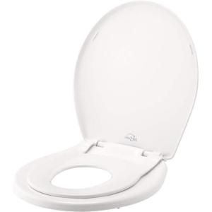 imageLittle2Big Toilet Seat with BuiltIn Toddler Potty Training Seat Slow Close Easy to Install Made in USA ELONGATED WhiteRound