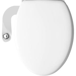 imageMayfair Athens Toilet Seat Easy Clean Hinges and Durable Wood Seat Elongated WhiteELONGATED Seat  Bidet Bundle