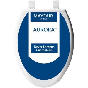 imageMayfair Aurora Slow Close Toilet Seat Easy Clean Hinges and Adjustable Perfect Fit Plastic Seat Round WhiteElongated