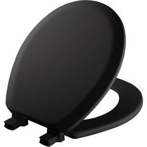 imageMayfair Cameron White Toilet Seat Non Slip Heavy Duty Wood Easy Clean RoundBlack