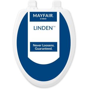 imageMayfair Linden Slow Close Toilet Seat Non Slip Heavy Duty Wood Easy Install Elongated WhiteElongated