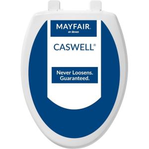 imageMayfair Preston Easy to Clean Single Hinge Toilet Seat Modern Slow Close Plastic Toilet Seat Made in USA Elongated WhiteElongated