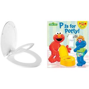 imageNextStep2 Elongated Potty Training Toilet Seat with Soft Close ampamp P is for Potty Sesame Street LifttheFlap BookElongated