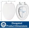 imageBemis 730SLEC Slow Close Toilet Seat Easy Clean Hinges and Durable Plastic Seat Made in USA Round WhiteClosed Front with Cover