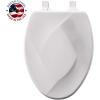imageMAYFAIR 133SLOW 000 Sculptured Basket Weave Toilet Seat will Slow Close and Never Loosen ELONGATED Durable Enameled Wood WhiteElongated