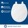 imageMAYFAIR 133SLOW 000 Sculptured Basket Weave Toilet Seat will Slow Close and Never Loosen ELONGATED Durable Enameled Wood WhiteRound