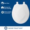 imageMAYFAIR 133SLOW 000 Sculptured Basket Weave Toilet Seat will Slow Close and Never Loosen ELONGATED Durable Enameled Wood WhiteRound