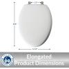 imageMAYFAIR 1844BNA 000 Toilet Seat with Brushed Nickel Hinges will Never Come Loose ELONGATE White  Brushed NickelElongated