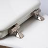 imageMAYFAIR 1844BNA 000 Toilet Seat with Brushed Nickel Hinges will Never Come Loose ELONGATE White  Brushed NickelElongated