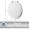 imageMAYFAIR 1844BNA 000 Toilet Seat with Brushed Nickel Hinges will Never Come Loose ELONGATE White  Brushed NickelRound
