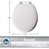 imageMAYFAIR 1844BNA 000 Toilet Seat with Brushed Nickel Hinges will Never Come Loose ELONGATE White  Brushed NickelRound