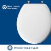 imageMAYFAIR 1844BNA 000 Toilet Seat with Brushed Nickel Hinges will Never Come Loose ELONGATE White  Brushed NickelRound