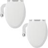 imageBemis 1500EC Toilet Seats with Perfect Fit Fresh Water Spray NonElectric Easy to Install Bidets ELONGATED White Includes 2 Seats ampamp 2 Bidet Attachments