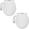 imageBemis 500EC Toilet Seats with Perfect Fit Fresh Water Spray NonElectric Easy to Install Bidets ROUND White Includes 2 Seats ampamp 2 Bidet Attachments